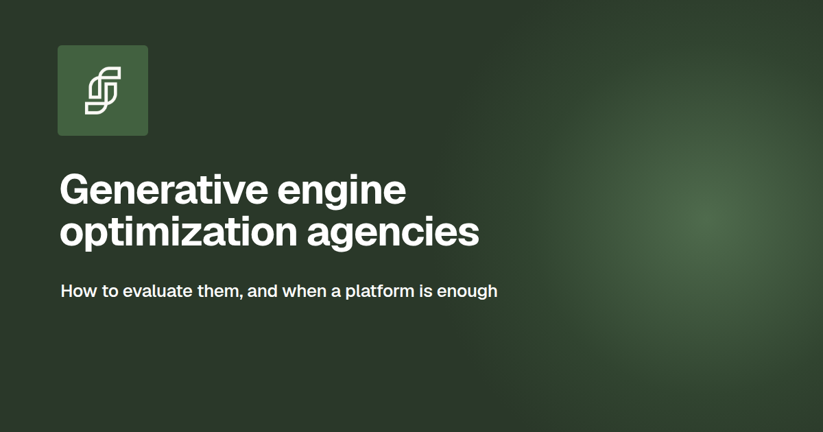 GEO agencies vs platform — evaluate generative engine optimization agencies, Terradium